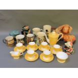 Assorted ceramics, including Tuscan china 'Plant' pattern teaset, Crown Devon, Beswick, Carlton