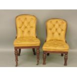 Two Victorian mahogany framed upholstered chairs