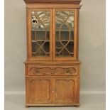 A late 19th century mahogany secretaire bookcase