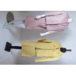 A 1960s Matita yellow sleeveless shift dress, with matching jacket, a 1960s Swyzerli pink and