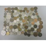 Approximately a hundred and ten assorted world coins, various denominations, dates and grades