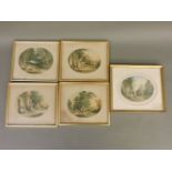 A set of four Victorian prints after le Blonde, 'Blowing Bubbles', 'The Young Anglers', 'Crossing