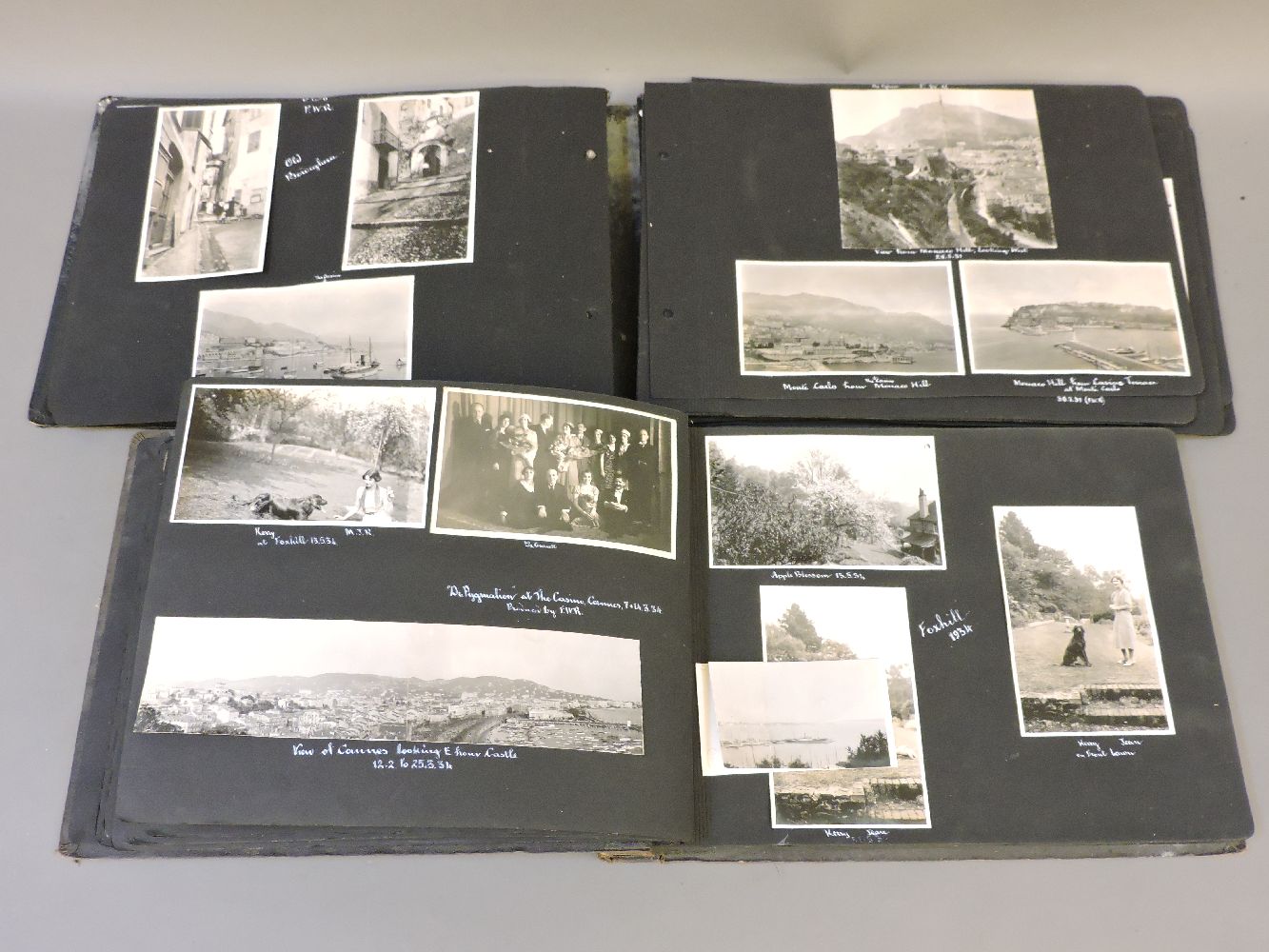 Two photograph albums, 1930-36, Isola, Lake Maggiore, Port Said, light six wheeler trials,