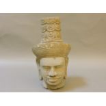 A Khamer head, probably of the God Shiva, Angkorian style, Jayveramn 7 or 9, purchased 1981, antique