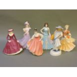 Three Coalport 'Sentiments' figures of ladies, 'The Birthday Present', 'Special Occasion', '