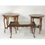 A late Victorian oak occasional table, 72cm, an octagonal example, and another