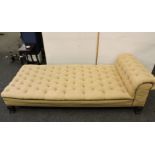 A large button upholstered day bed, 192cm long