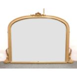 A modern overmantel mirror, 150cm wide