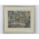 South East Asian SchoolA FIGURE AND ANIMALS IN A TROPICAL LANDSCAPEWatercolour and bodycolour36 x