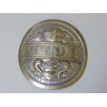 An early 19th century style Sheffield plate armband badge, the Watermans Co, number 6491,