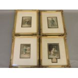 A set of four Victorian decorative prints after Baxter, to include 'See saw Marjorie Daw' and 'A