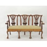 A reproduction child's triple back settee, 109cm wide