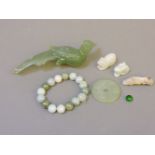 Modern Chinese green jade items