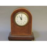 A small Edwardian mahogany mantel clock, by Dent, 4 Royal Exchange, 15cm high