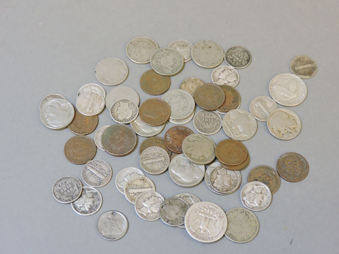 A collection of American coins