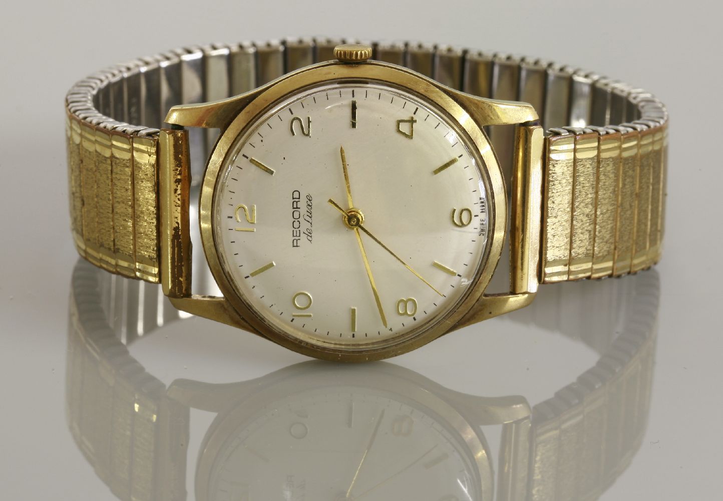 A gentleman's 9ct gold Record mechanical watch, with presentation engraving