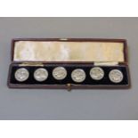 A set of six Art Nouveau silver buttons, by Deakin & Francis, Birmingham 1901