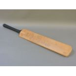 A cricket bat, signed by participants of a Lord's Taverners match 1963, including Patrick Hearne 'Mr