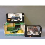 Three modern die cast model tractors, 1/16 R1/18 scale, boxed