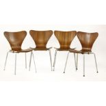 Four teak 'Ant' chairs,designed by Arne Jacobsen for Fritz Hansen (4)