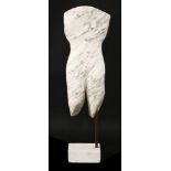 *Paul Vanstone (b.1967),'Torso', marble on a marble plinth,92.5cm highPaul Vanstone studied