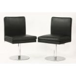 A pair of Hülsta side chairs,on revolving chrome stands (2)