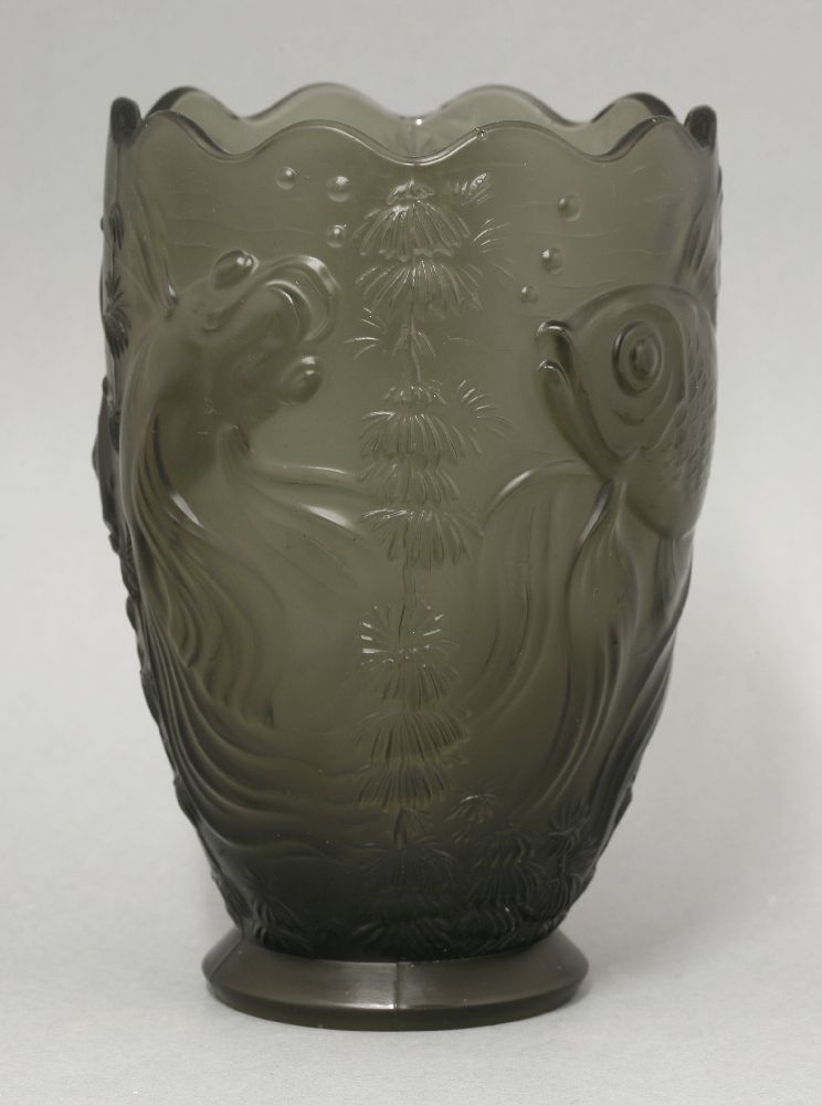 A Barolac Bohemian moulded glass vase,19cm high - Image 2 of 3