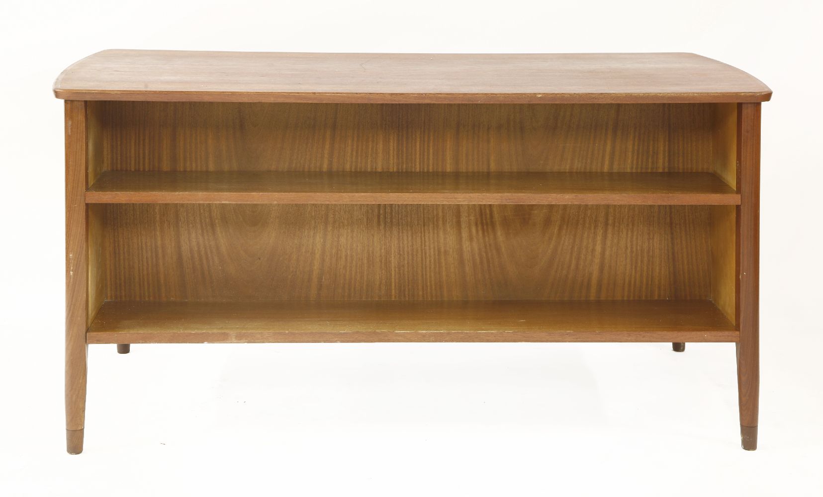 A Danish teak desk,with a cupboard and drawers to the front, and two shelves to the reverse,143. - Image 2 of 2