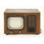 A Pye BT16 walnut-cased television receiver,with instruction manual,54.5cm wide