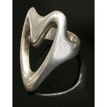 A cased sterling silver ring,by Georg Jensen, No. 89, designed by Henning Koppel, an abstract open