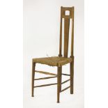 A Cotswold side chair,with an ash frame and a rush seat