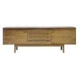 An Archie Shine rosewood 'Granville' sideboard,the four central drawers flanked by cupboards, the