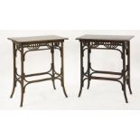 A pair of Thonet bentwood side tables,with rectangular tops, 58cm wide71cm high (2)