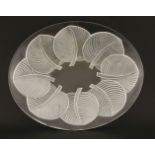 A glass 'leaves' dish,attributed to Pierre D'Avesn & Verlys,37cm wide