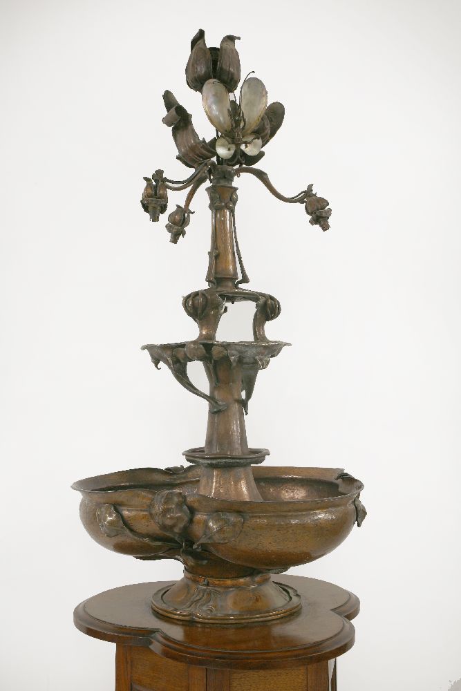 An Arts and Crafts copper fountain,designed by Joseph Hodel and G P Bradley for the Bromsgrove - Image 2 of 8