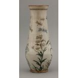 R W Martin & Brothers stoneware vase, dated 1898, incised with dragonflies, insects and plants,