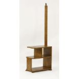 An Art Deco walnut standard lamp,with canted corners, mounted on a two-tier stand,153cm high50cm