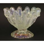 A Barovier & Toso bowl,1940s, with a slight iridescence, raised on a low foot,14cm high18.5cm