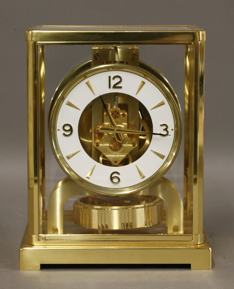 A Jaeger le Coultre gilt brass 'Atmos' clock,the movement calibre 526-5, acircular dial with applied - Image 2 of 5