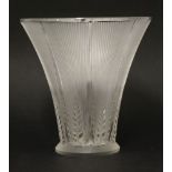 A Lalique 'Epis' vase,moulded with wheatears on a trumpet-shaped body, etched 'LALIQUE',17cm high