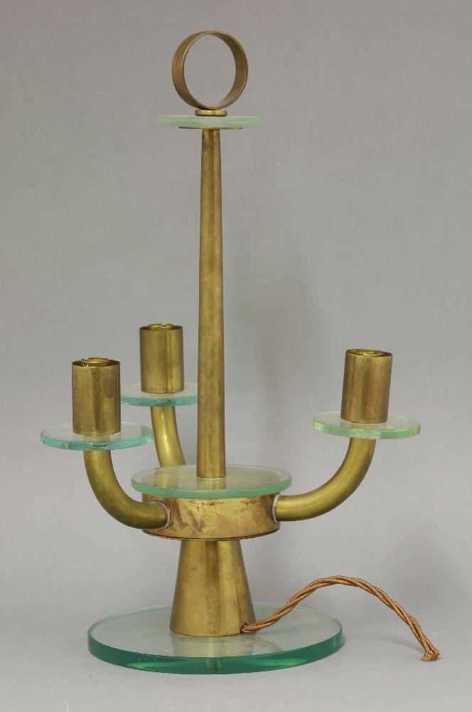 An Italian three-light table lamp,possibly by FontanaArte,37.5cm high - Image 2 of 2