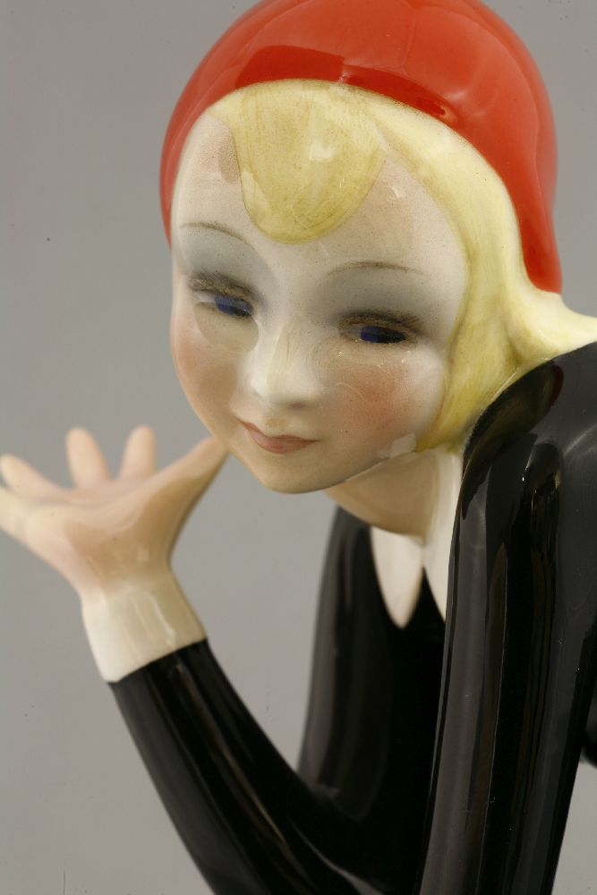 A Lenci figure,'Nella', modelled by Helen Koenig Scavini, modelled as a girl seated on a bench - Image 5 of 7