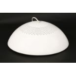 A Danish perforated pendant light fitting,inset with a white plastic diffuser,56.5cm diameter