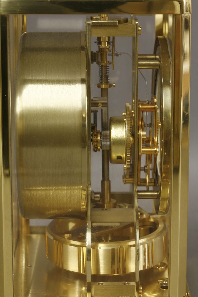A Jaeger le Coultre gilt brass 'Atmos' clock,the movement calibre 526-5, acircular dial with applied - Image 4 of 5