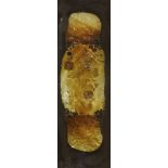 Anthony Kirkhaar (b.1940),untitled, an amber glass panel,156cm wide46cm high