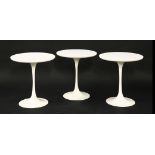 Three Arkana side tables,each with circular tops, on powder-coated stands,45cm diameter51.5cm high