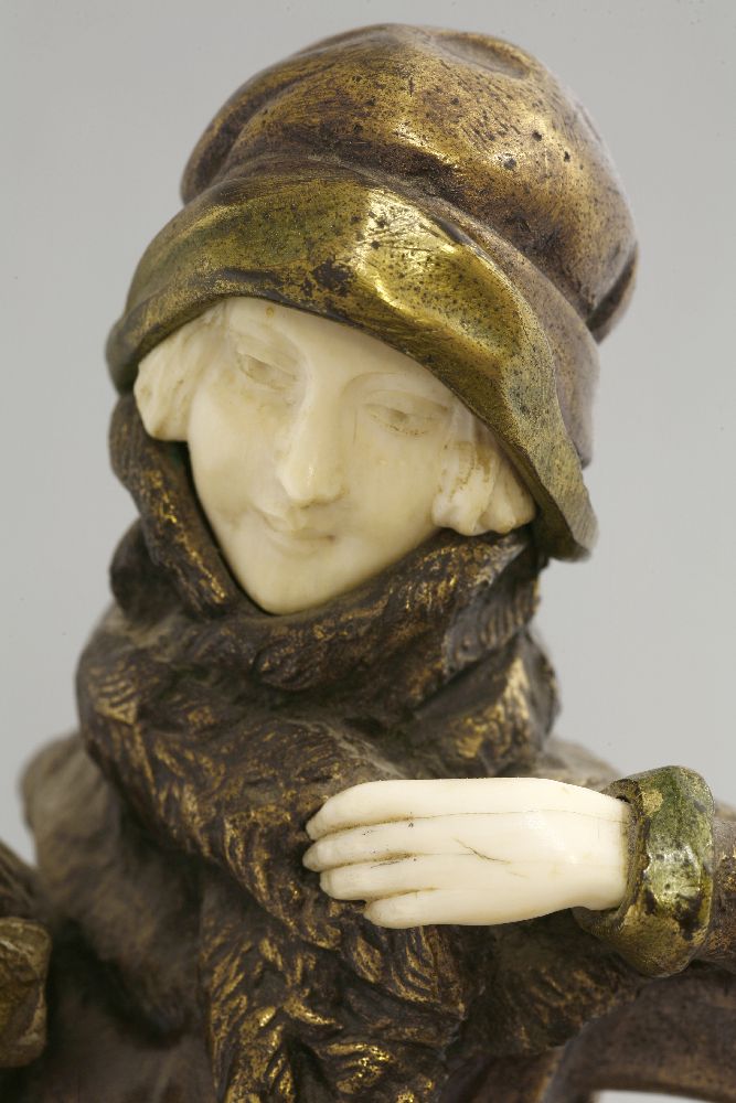 Demétre H Chiparus (Romanian, 1886-1947),'Winter', a gilt bronze and ivory figure of an elegant lady - Image 5 of 5