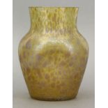 A Loetz-style iridescent vase,with a dimpled body,16cm high