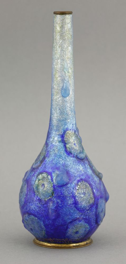 An enamelled vase, by Camille Fauré (French, 1874-1956), decorated with limpet shells against a