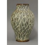R W Martin & Brothers glazed stoneware vase, dated 1904, the baluster body with a tube-lined